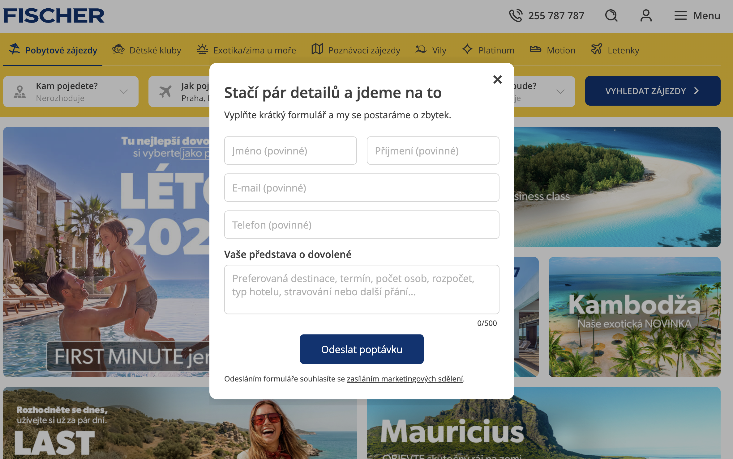 Formulář Stačí pár detailů a jdeme na to